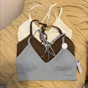 Danskin Sports Bras - Light Blue, Brown, White